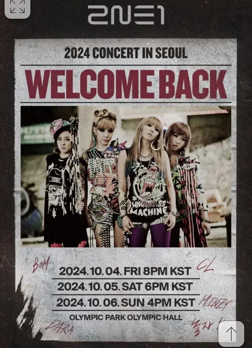 2ne1콘서트 10/4 연석 지정석 양도